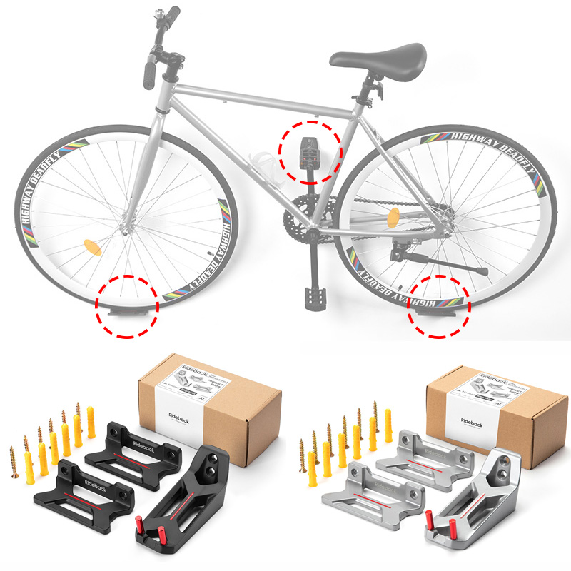 Cycling Gear Wall Storage - 3Pcs Bicycle Rack Cycling Pedal Storage