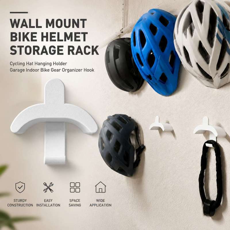 Cycling Gear Wall Storage - Wall Mount Bike Helmet Storage Rack