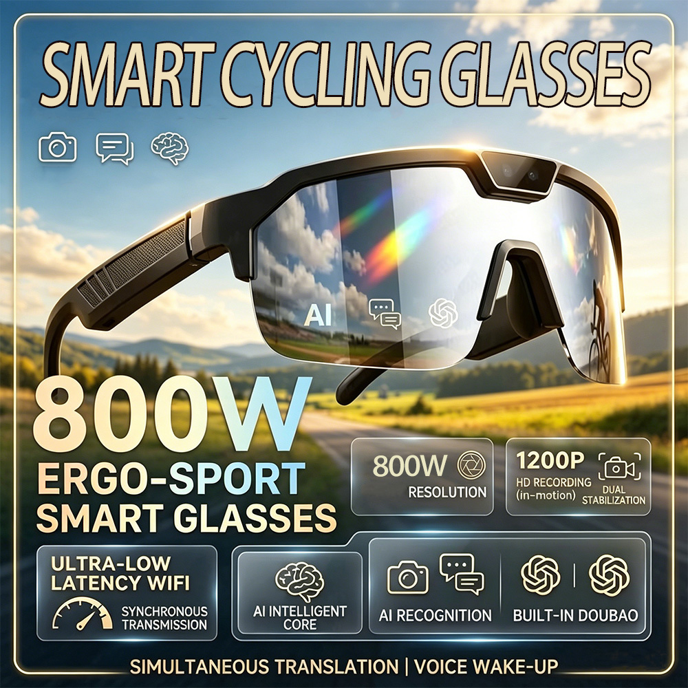 Cycling Glasses - 2026 Cycling Glasses with 800W HD