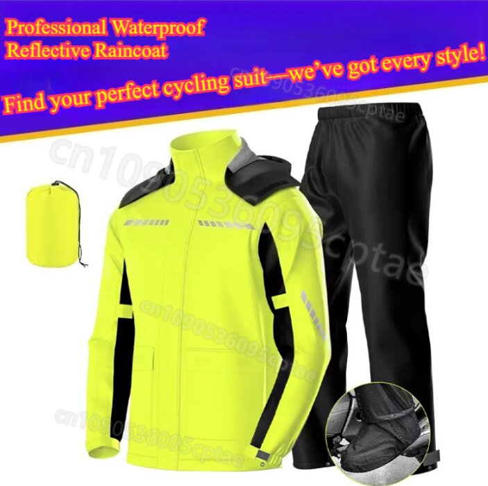 Cycling Gear Waterproof - Waterproof Split Motorcycle Rainsuit – Lightweight
