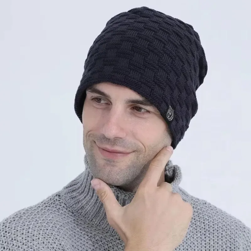 Mens Plush Lining Beanie Winte - Cycling Gear Weather 评论和价格