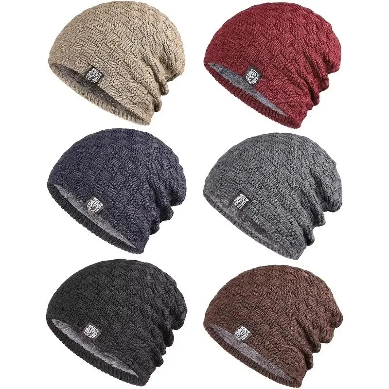 Mens Plush Lining Beanie Winte - Cycling Gear Weather 评论和价格