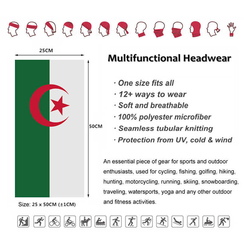 Algeria Flag Printed Bandana H - Cycling Gear 评论和价格