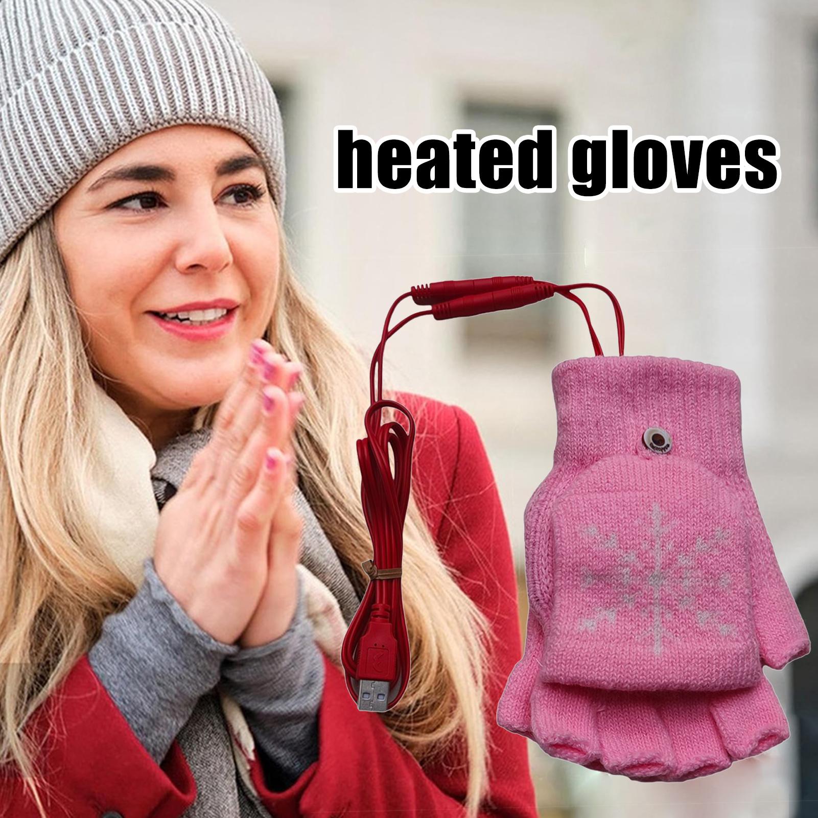 Heated Gloves Fingerless USB H - Cycling Hand Gear 评论和价格