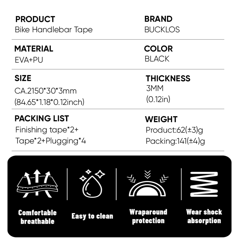 BUCKLOS Road Bike Tapes Anti-s - Bike Handlebar Tape 评论和价格
