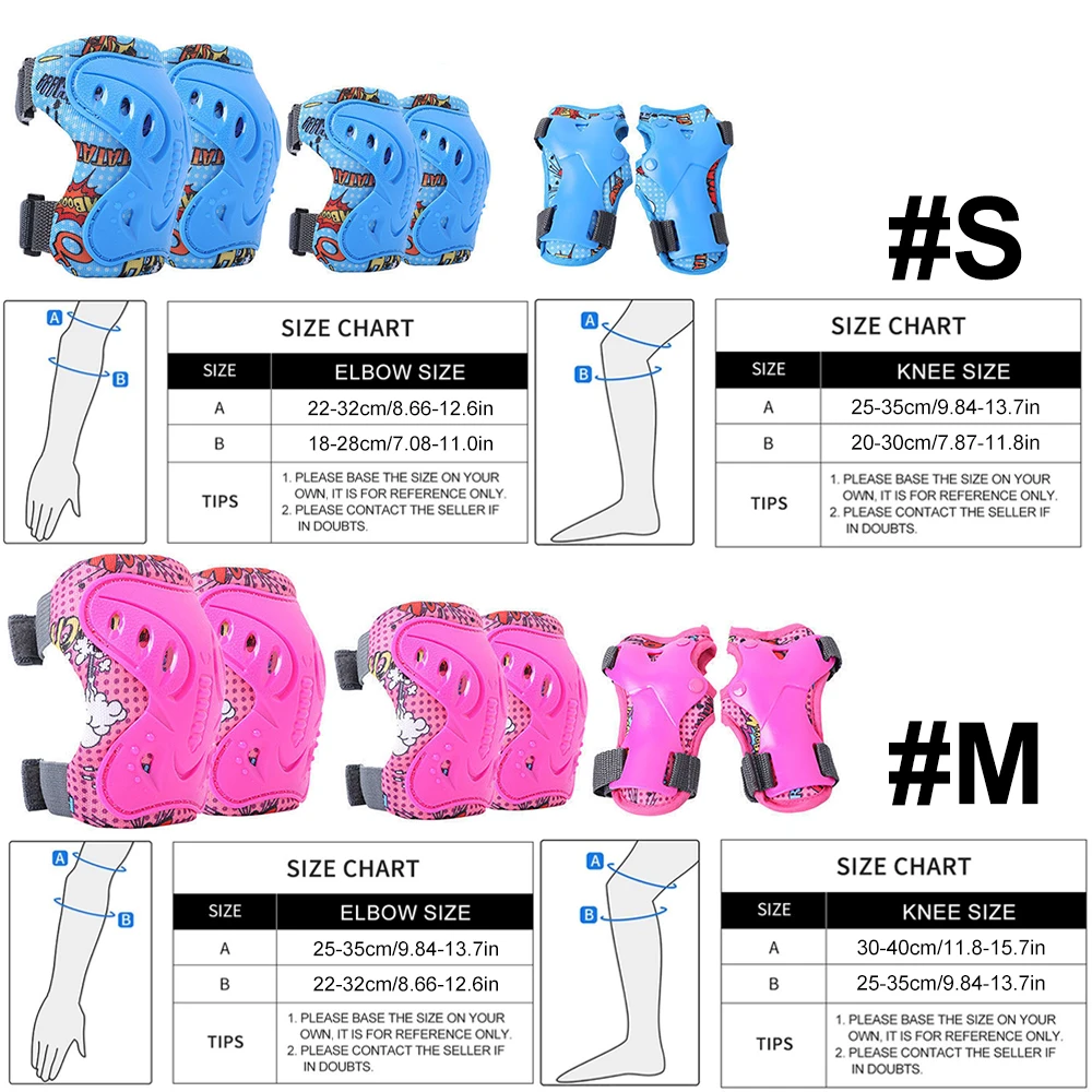 6Pcs Kids 3-12 Years Knee Elbo - Cycling Protective Gear Kids 评论和价格